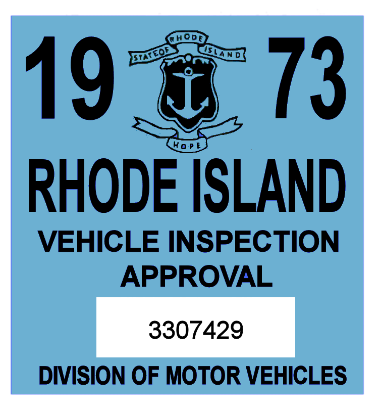 1973 Rhode Island Inspection Sticker